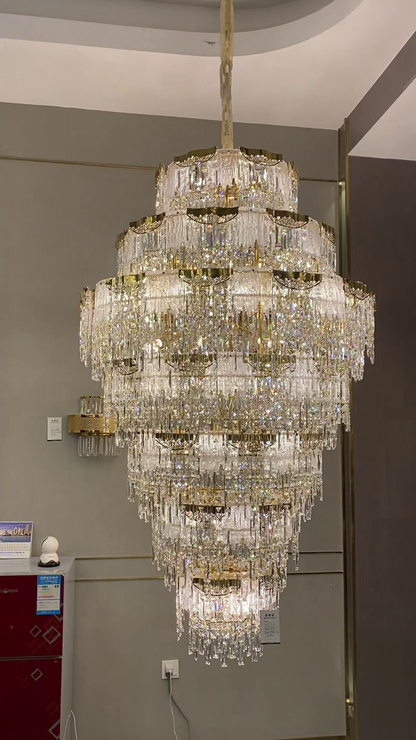 Luxury Extra Large Multi-tier Meilting Ice Crystal Chandelier for Staircase/Foyer/Entryway/Hotel - Richardrider