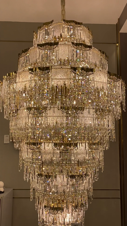 Luxury Extra Large Multi-tier Meilting Ice Crystal Chandelier for Staircase/Foyer/Entryway/Hotel - Richardrider