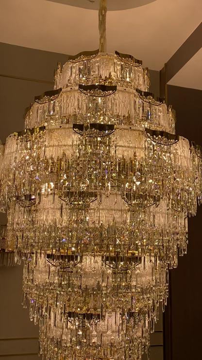 Luxury Extra Large Multi-tier Meilting Ice Crystal Chandelier for Staircase/Foyer/Entryway/Hotel - Richardrider