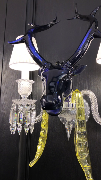 Maria Classic Colorful Candle Branch Blue Deer Crystal Chandelier for Living Room/Dining Room - Richardrider