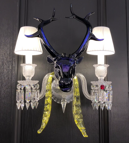 Maria Classic Colorful Candle Branch Blue Deer Crystal Chandelier for Living Room/Dining Room - Richardrider