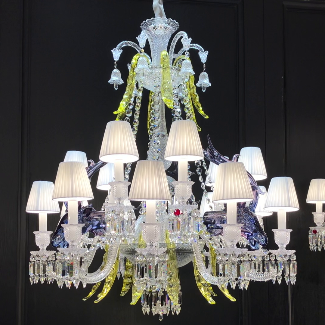 Maria Classic Colorful Candle Branch Blue Deer Crystal Chandelier for Living Room/Dining Room - Richardrider
