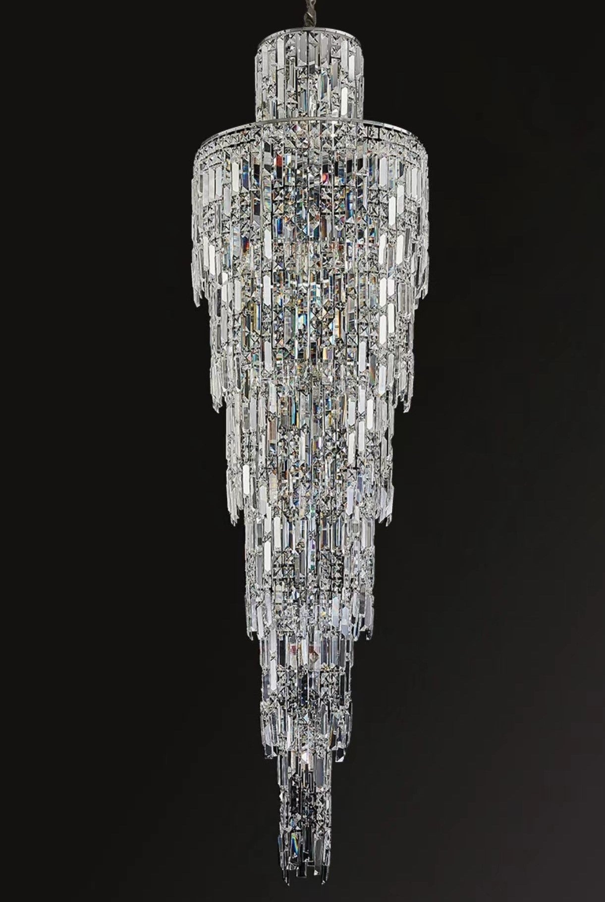 Luxury Large Crystal Chandelier For Hight Ceiling Living Room Long Staircase Light Fixture - Richardrider