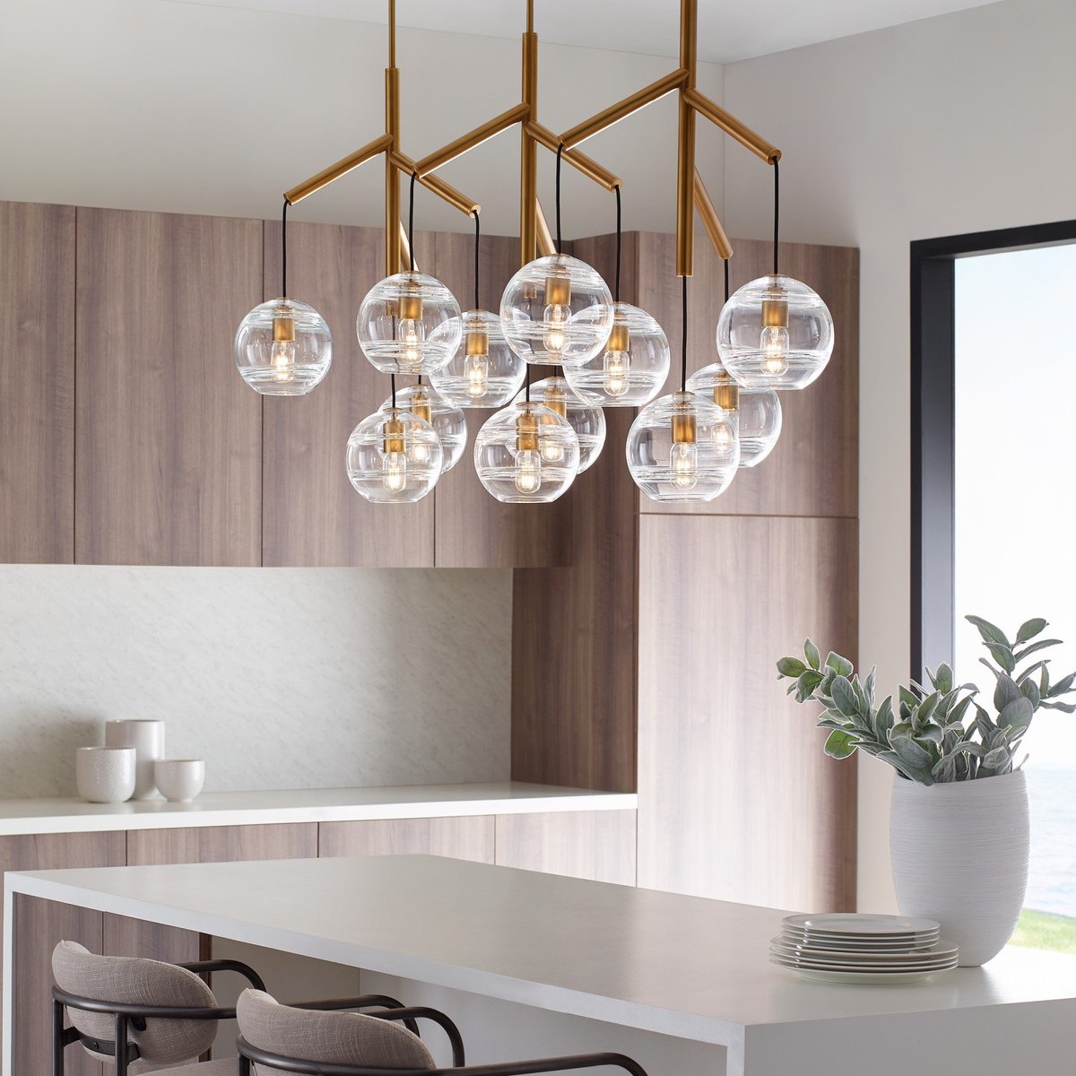Art Glass Ball Sedona Triple Chandelier - Richardrider