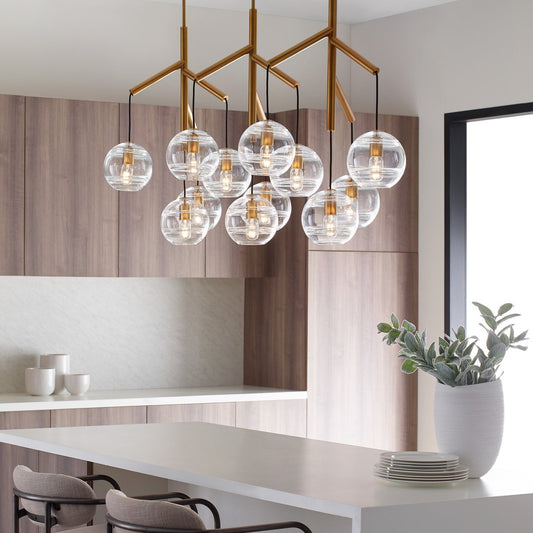 Art Glass Ball Sedona Triple Chandelier - Richardrider