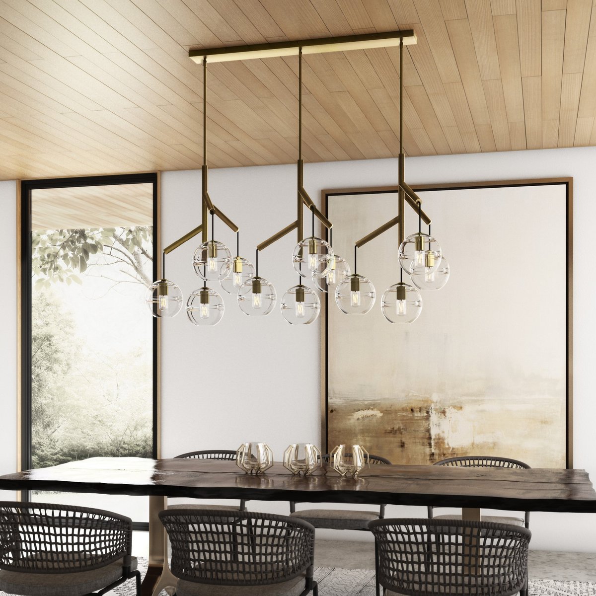 Art Glass Ball Sedona Triple Chandelier - Richardrider