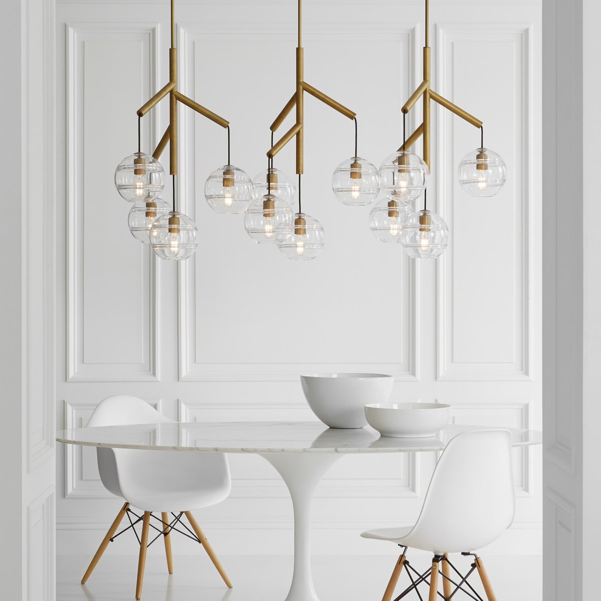 Art Glass Ball Sedona Triple Chandelier - Richardrider