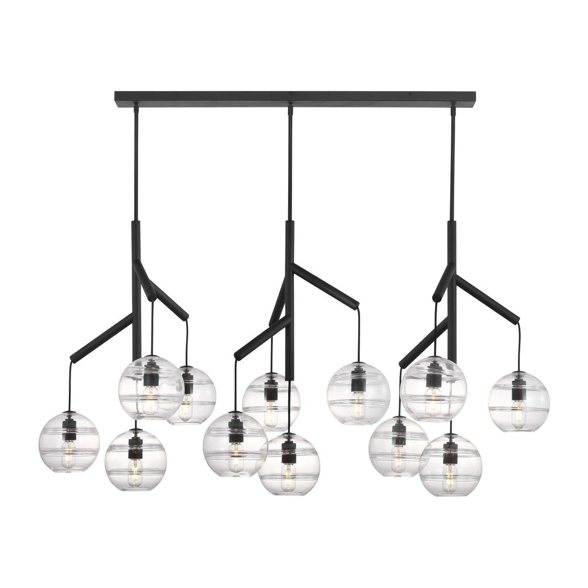 Art Glass Ball Sedona Triple Chandelier - Richardrider